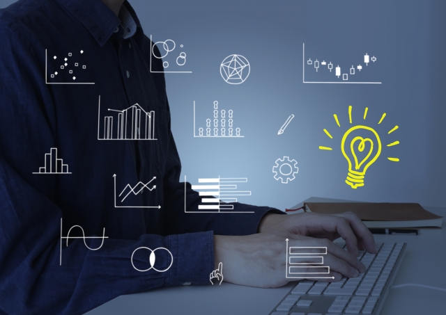 営業のビジネスモデルや数字の仕組みを分析するイメージ