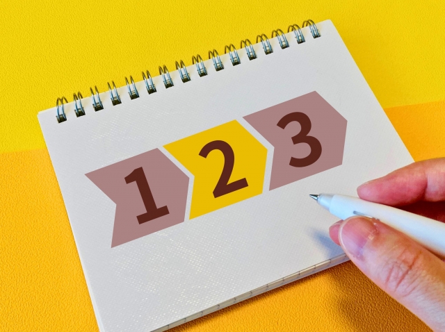 営業で結果を出すための3つのステップを示す数字のイメージ画像