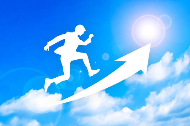 営業の行動を積み重ねて売上が伸びていくイメージ