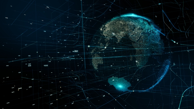 デジタルネットワークでつながる地球を表現したイメージ画像